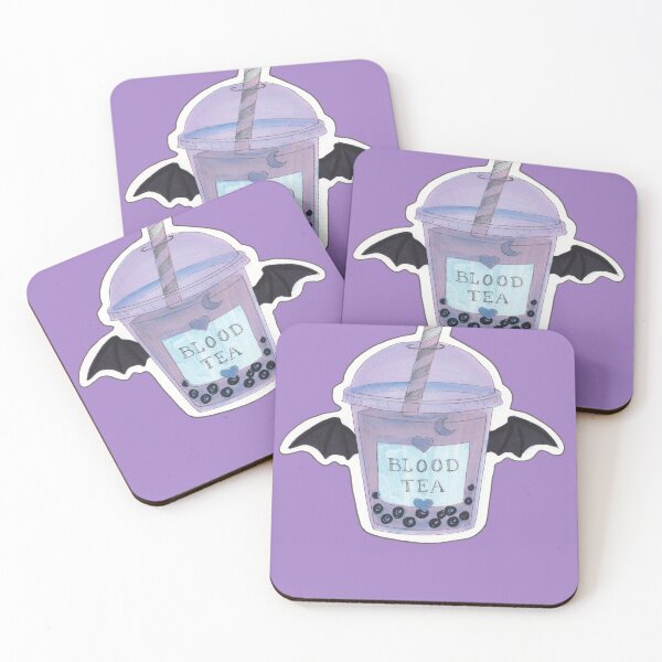 Item preview, Blood Tea Bat Wing Boba — Pastel Goth Creepy Cute Bubble Tea Art designed and sold by Darkfully-Done.