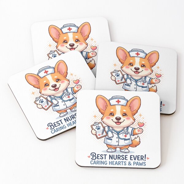 Item preview, Cute Corgi Best Nurse Ever Shirt, Corgi Nurse Caring Hearts and Paws Tee, Funny Corgi Gift for Nurses and Dog Lovers designed and sold by Wearable Canvas...