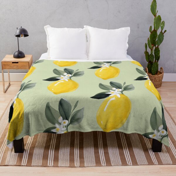 Item preview, Watercolor Lemon with Leaves and Blossom Twig – Mediterranean Citrus Art designed and sold by EmeraldeaArt.