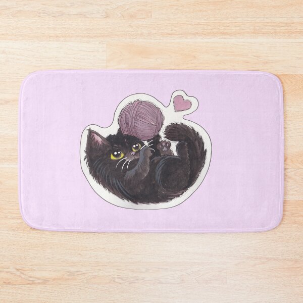 Item preview, Yarn Kitty — Cute Hand Drawn Gothic Cat Art designed and sold by Darkfully-Done.