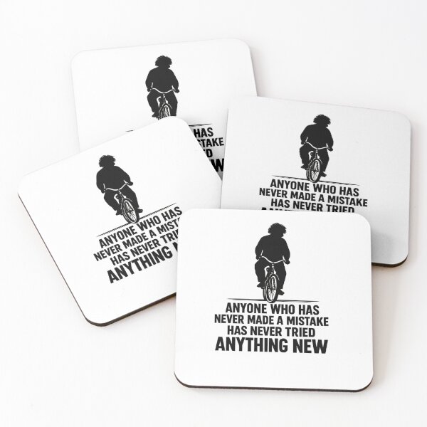 Item preview, Minimalist Einstein Quote Silhouette Bike Design – Inspirational “Mistakes Lead to Innovation” Motivational Art Print designed and sold by Donsean22.