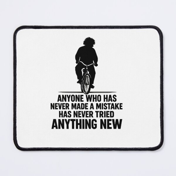 Item preview, Minimalist Einstein Quote Silhouette Bike Design – Inspirational “Mistakes Lead to Innovation” Motivational Art Print designed and sold by Donsean22.