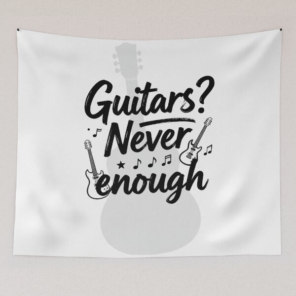 Item preview, Classic "Guitars? Never enough" Silhouette Tee Music Funny Guitarist designed and sold by zuczekgti.