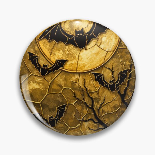 Item preview, Golden Moon Bats Gothic Stained Glass designed and sold by BriSher.