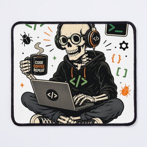 Item preview, Skeleton Coder Retro Programmer designed and sold by Gilmelo87.