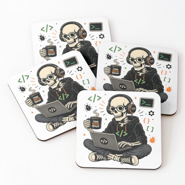 Item preview, Skeleton Coder Retro Programmer designed and sold by Biriba+55.