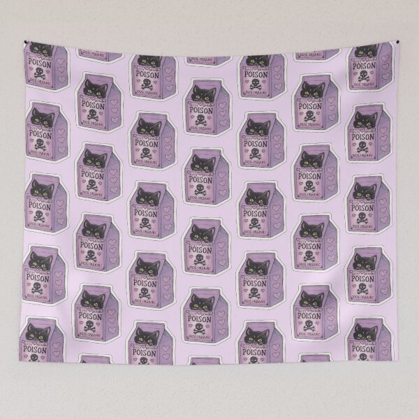 Item preview, Poison Kitty — Cute Hand Drawn Gothic Cat Art designed and sold by Darkfully-Done.