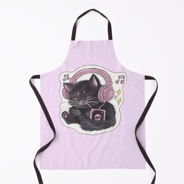 Item preview, Music Kitty — Cute Hand Drawn Gothic Cat Art designed and sold by Darkfully-Done.