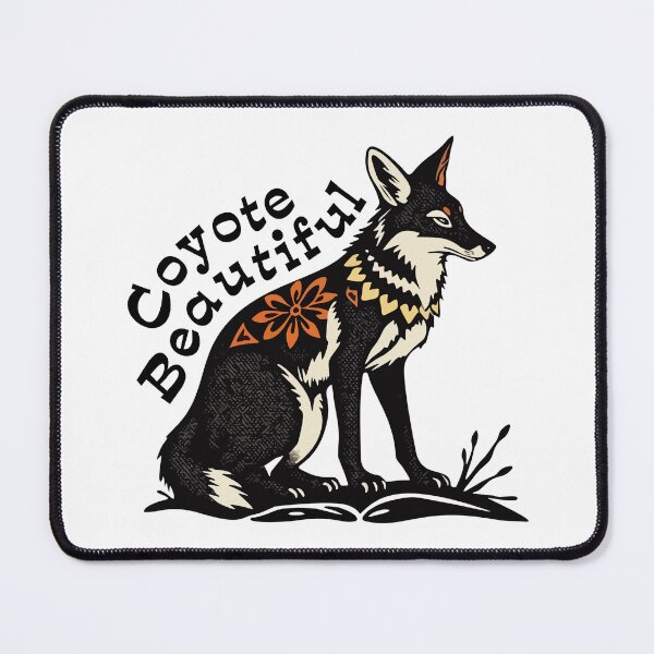 Item preview, Coyote Beautiful Graphic Bohemian Western Block Print Style designed and sold by TheRainFamily.