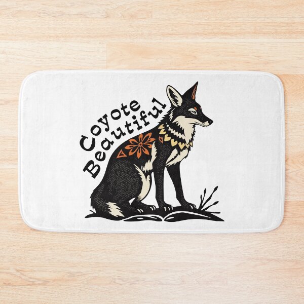 Item preview, Coyote Beautiful Graphic Bohemian Western Block Print Style designed and sold by TheRainFamily.