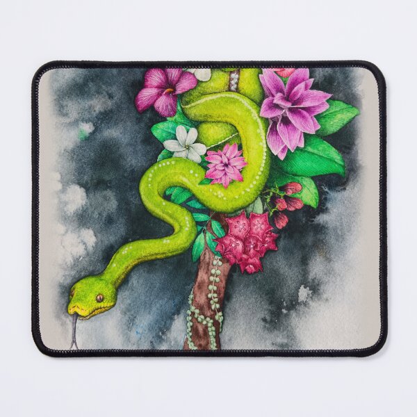 Item preview, Green Tree Python Watercolour designed and sold by art-by-len.