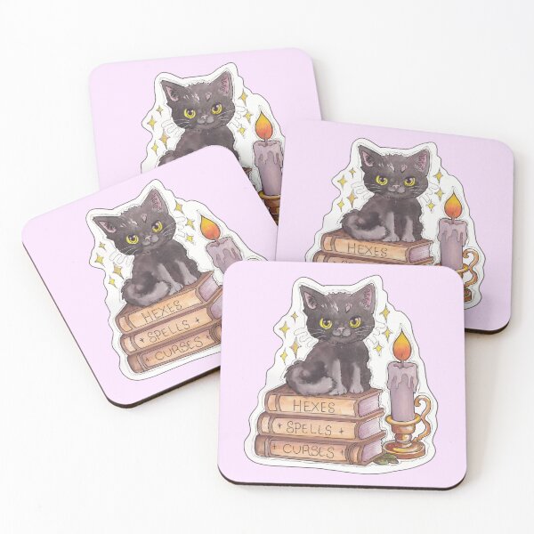 Item preview, Spell Book Kitty — Cute Hand Drawn Gothic Cat Art designed and sold by Darkfully-Done.