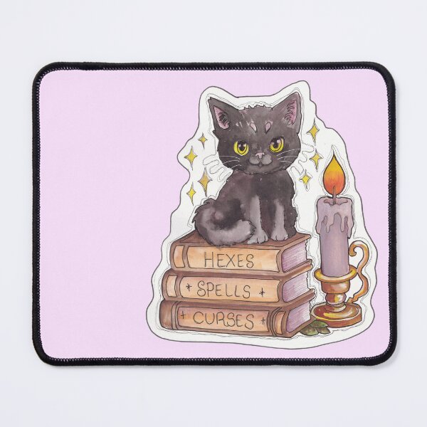 Item preview, Spell Book Kitty — Cute Hand Drawn Gothic Cat Art designed and sold by Darkfully-Done.