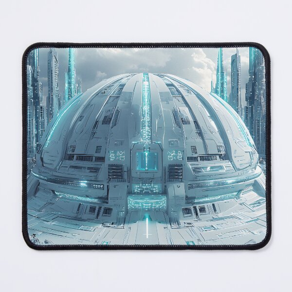 Item preview, Ice blue dystopian biopunk dome city designed and sold by Checho30.