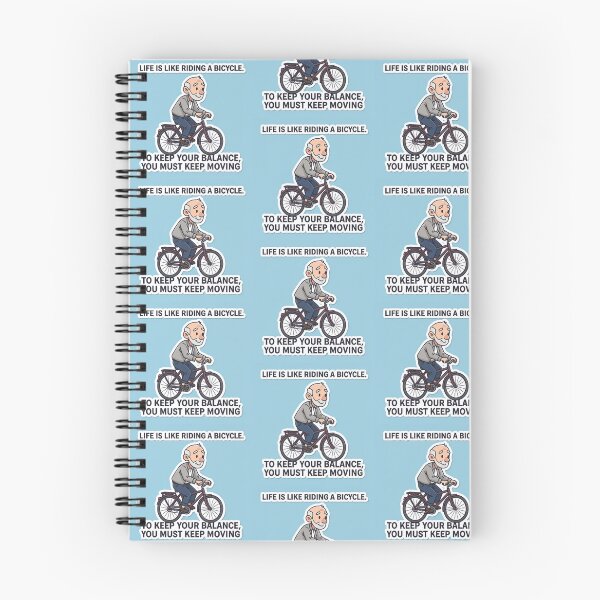 Item preview, Motivational Old Man Riding Bike Quote Design – Einstein Inspirational “Keep Moving to Keep Your Balance” Life Wisdom Art designed and sold by Donsean22.