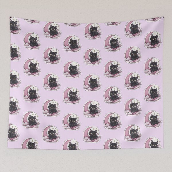 Item preview, Moon Kitty — Cute Hand Drawn Gothic Cat Art designed and sold by Darkfully-Done.