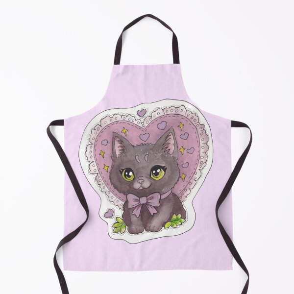 Item preview, Heart Kitty — Cute Hand Drawn Gothic Cat Art designed and sold by Darkfully-Done.