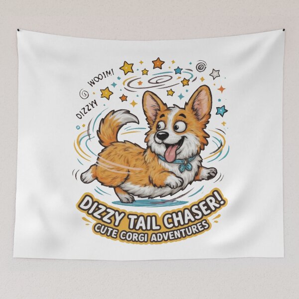 Item preview, Funny Corgi Dizzy Tail Chaser Shirt, Cute Corgi Adventures Tee, Funny Corgi Gift for Corgi Lovers designed and sold by Wearable Canvas...