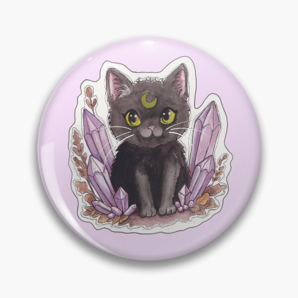 Item preview, Gem Kitty — Cute Hand Drawn Gothic Cat Art designed and sold by Darkfully-Done.