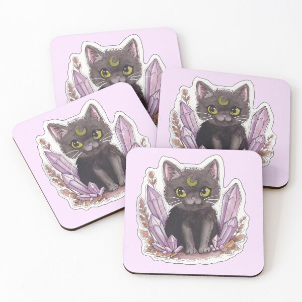Item preview, Gem Kitty — Cute Hand Drawn Gothic Cat Art designed and sold by Darkfully-Done.