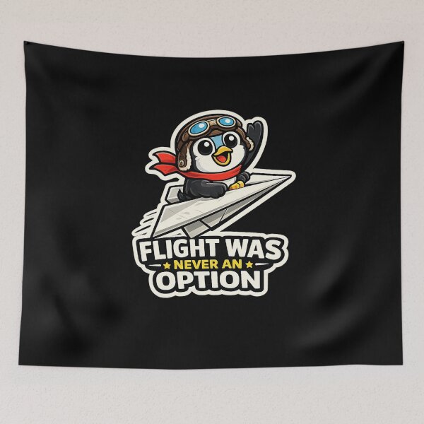 Item preview, Flight Was Never An Option Funny Penguin Paper Airplane Sticker designed and sold by VibeOffline Studio.