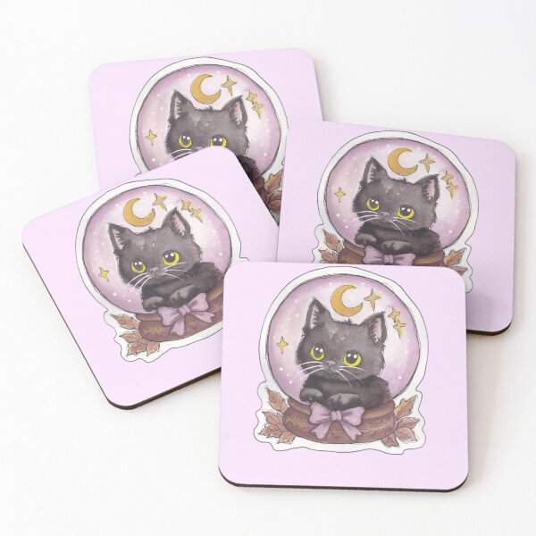 Item preview, Fortune Kitty — Cute Hand Drawn Gothic Cat Art designed and sold by Darkfully-Done.