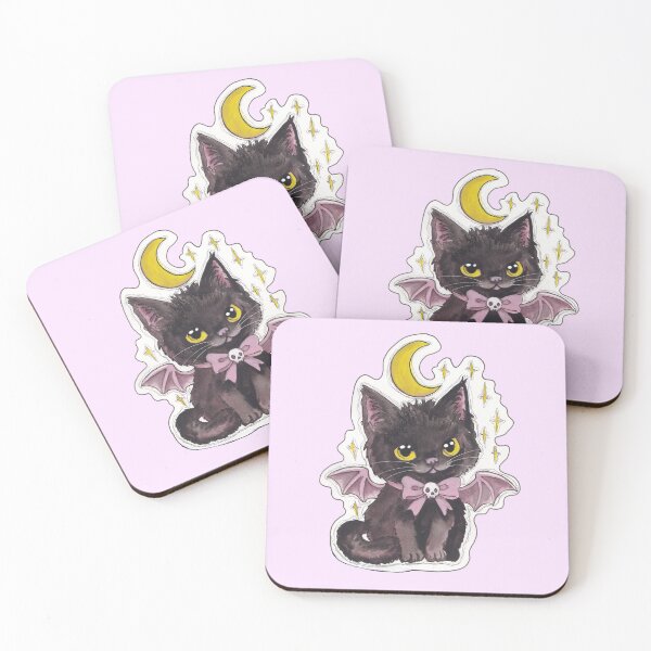 Item preview, Demon Kitty — Cute Hand Drawn Gothic Cat Art designed and sold by Darkfully-Done.