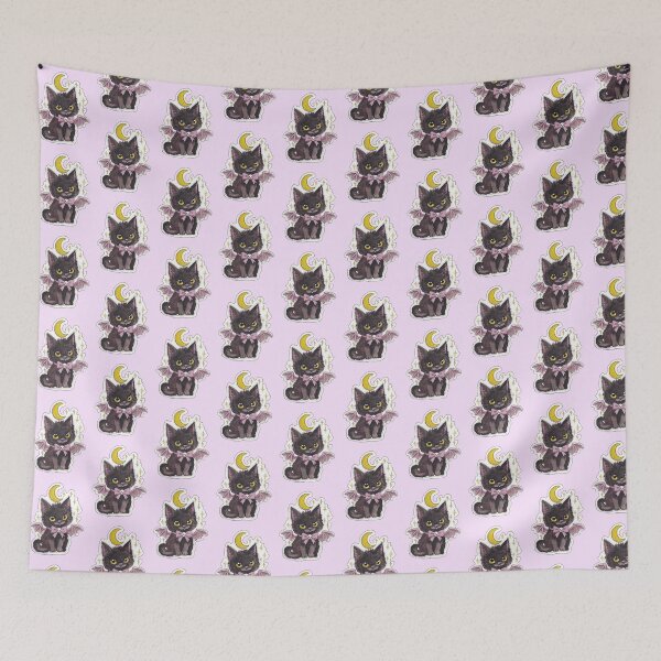 Item preview, Demon Kitty — Cute Hand Drawn Gothic Cat Art designed and sold by Darkfully-Done.