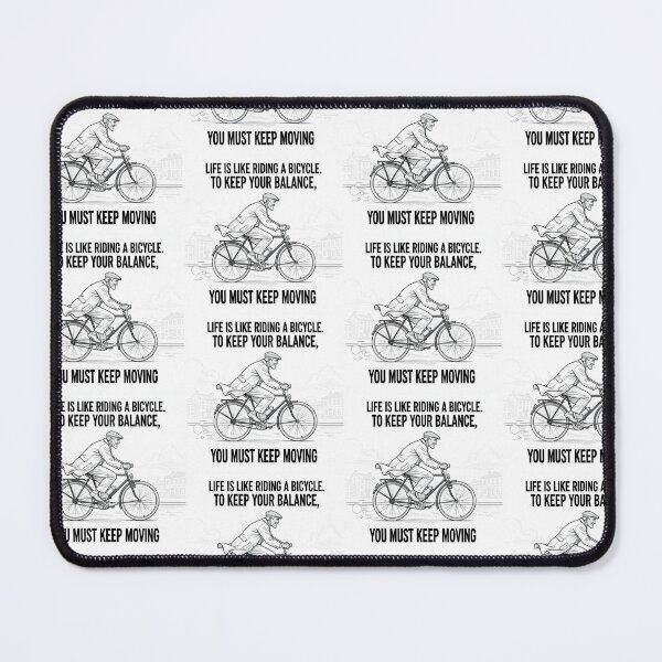 Item preview, Motivational Old Man Riding Bike Quote Design – Einstein Inspirational “Keep Moving to Keep Your Balance” Life Wisdom Doodle Art designed and sold by Donsean22.