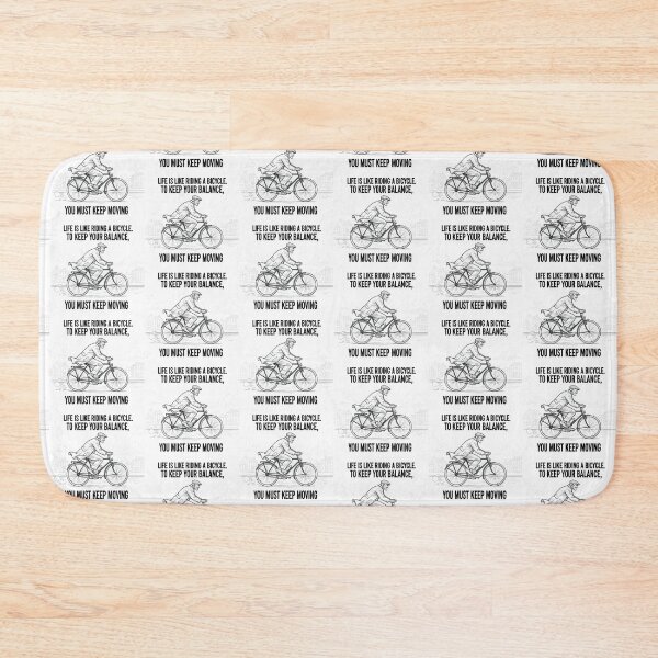 Item preview, Motivational Old Man Riding Bike Quote Design – Einstein Inspirational “Keep Moving to Keep Your Balance” Life Wisdom Doodle Art designed and sold by Donsean22.