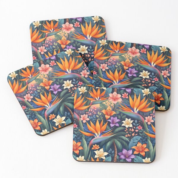 Item preview, Tropical Bird of Paradise Floral Pattern designed and sold by IntelliMindDesigns.