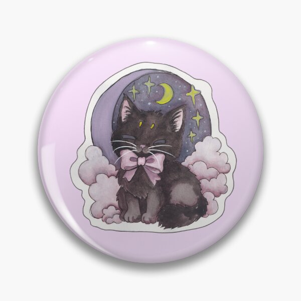 Item preview, Clouds Kitty — Cute Hand Drawn Gothic Cat Art designed and sold by Darkfully-Done.