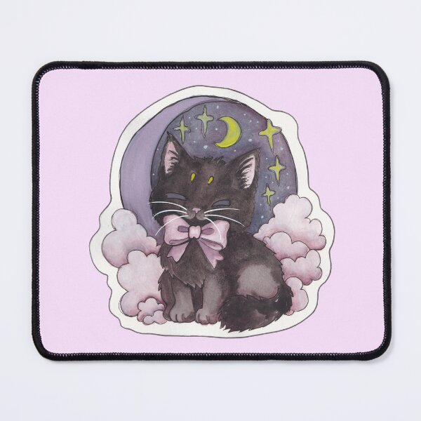 Item preview, Clouds Kitty — Cute Hand Drawn Gothic Cat Art designed and sold by Darkfully-Done.