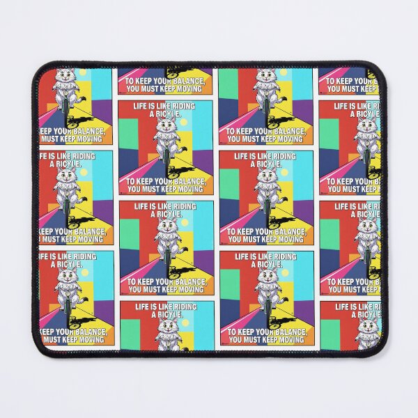 Item preview, Einstein Inspired Cat on Bicycle Quote Design – “Life Is Like Riding a Bicycle, To Keep Your Balance You Must Keep Moving” Funny Science Warhol Inspired Art designed and sold by Donsean22.