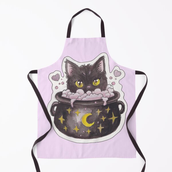 Item preview, Cauldron Kitty — Cute Hand Drawn Gothic Cat Art designed and sold by Darkfully-Done.