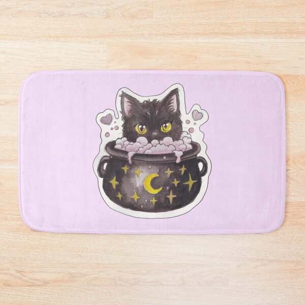 Item preview, Cauldron Kitty — Cute Hand Drawn Gothic Cat Art designed and sold by Darkfully-Done.