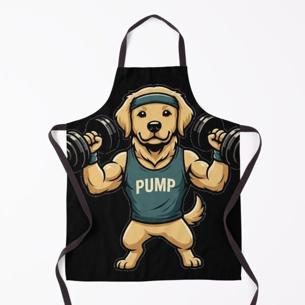 Item preview, Gym Dog Golden Retriever Bodybuilder Lifting Dumbbells Funny Fitness designed and sold by Wild Horizon Studio.