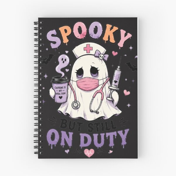 Item preview,  Spooky But Still On Duty Nurse Ghost - Halloween Nurse T-Shirt designed and sold by Arties4Bread⭐⭐⭐⭐⭐.
