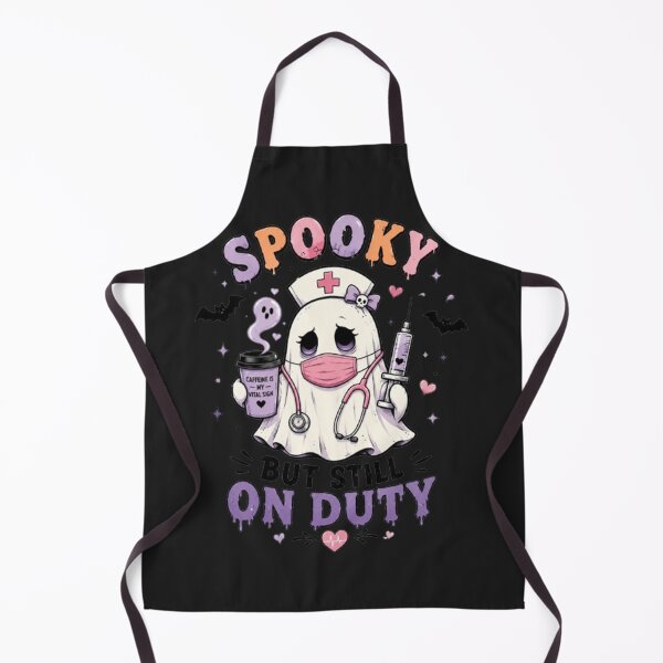 Item preview, Spooky But Still On Duty Nurse Ghost - Halloween Nurse T-Shirt designed and sold by Arties4Bread⭐⭐⭐⭐⭐.