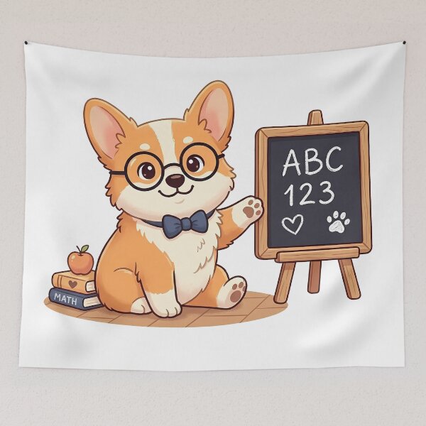 Item preview, Cute Corgi Teacher Blackboard Shirt, Funny Corgi Professor Tee, Corgi Gift for Teachers and Dog Lovers designed and sold by Wearable Canvas...