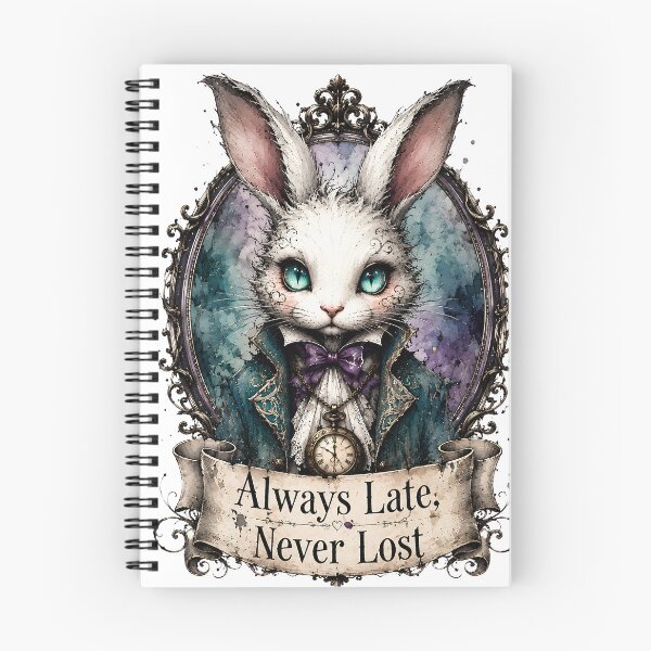 Item preview, Always Late Never Lost White Rabbit Sticker | Whimsical Gothic Wonderland Art designed and sold by Rose Collection Shop.