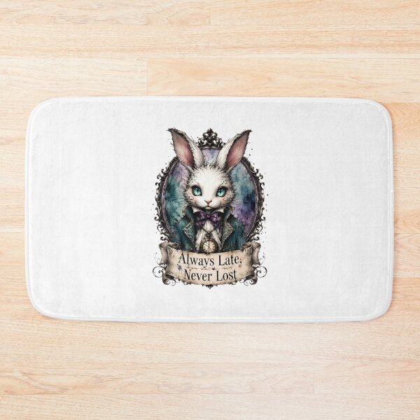 Item preview, Always Late Never Lost White Rabbit Sticker | Whimsical Gothic Wonderland Art designed and sold by Rose Collection Shop.