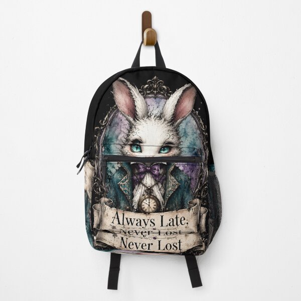 Item preview, Always Late Never Lost White Rabbit Sticker | Whimsical Gothic Wonderland Art designed and sold by Rose Collection Shop.