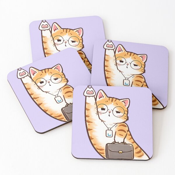 Item preview, Cute Lazy Orange Cat Employee Sticker Set | Kawaii Cat Lover Gift designed and sold by kawaiiiiiie.