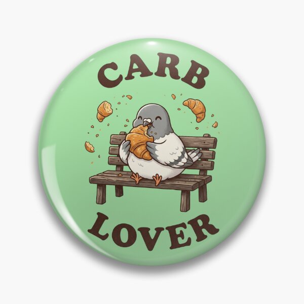 Item preview, Retro Flat Cute Bread Pigeon Carb Lover designed and sold by DuckOddity.