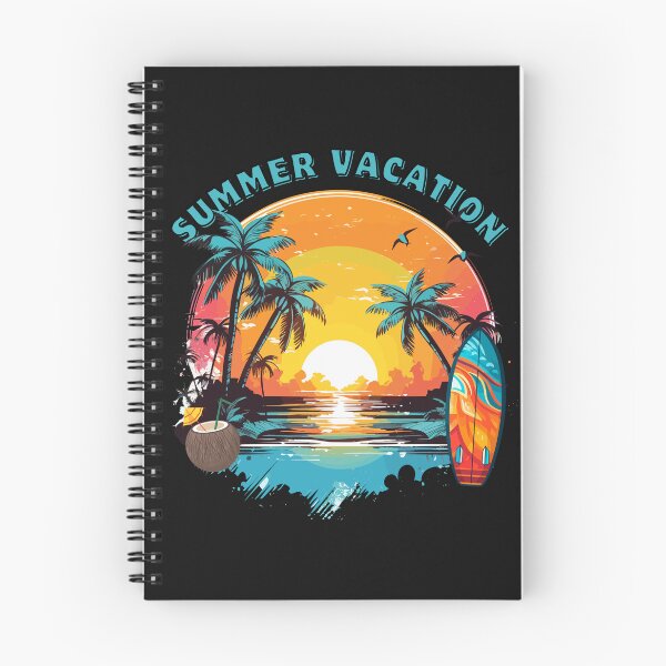Artikelvorschau, Sommerurlaub, tropischer Strand, Sonnenuntergang, Surfbrett, Palmen, Retro entworfen und verkauft von GoGreenlove.
