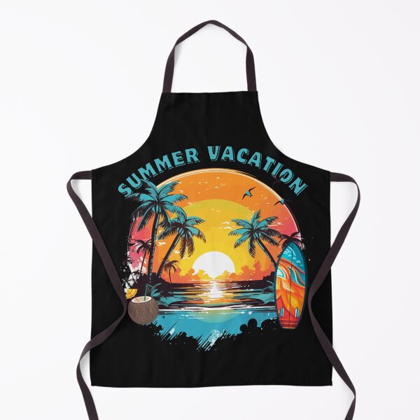 Item preview, Summer Vacation Tropical Beach Sunset Surfboard Palm Trees Retro designed and sold by GoGreenlove.