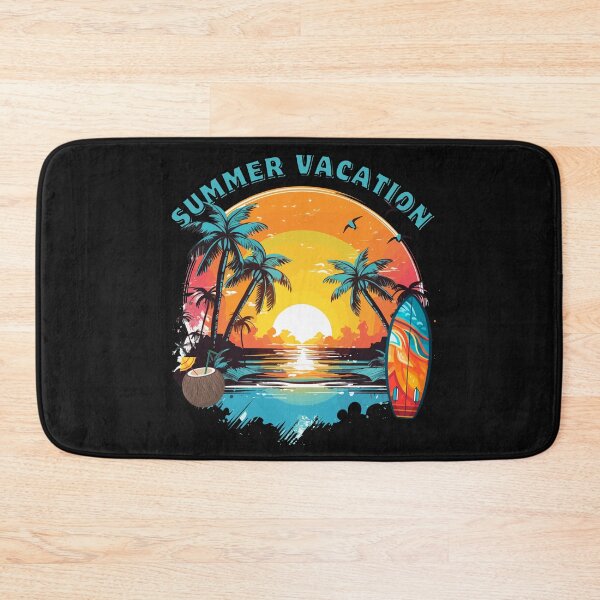 Item preview, Summer Vacation Tropical Beach Sunset Surfboard Palm Trees Retro designed and sold by GoGreenlove.