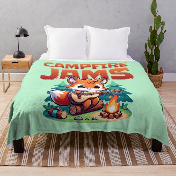 Item preview, Campfire Jams Fox – Cute Guitar Playing Forest Camper Design designed and sold by Sachie's Studio.