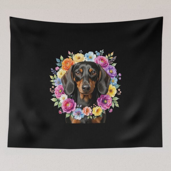 Item preview, Dachshund | Floral Frame designed and sold by JanjjaSoulInk.